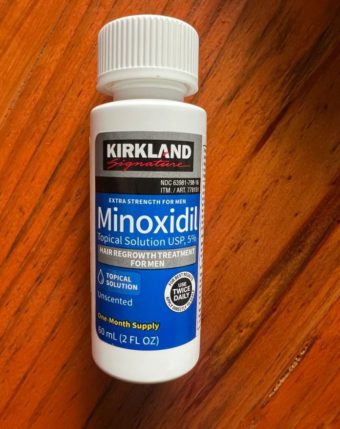 nova frasco de minoxidil kirkland embalagem